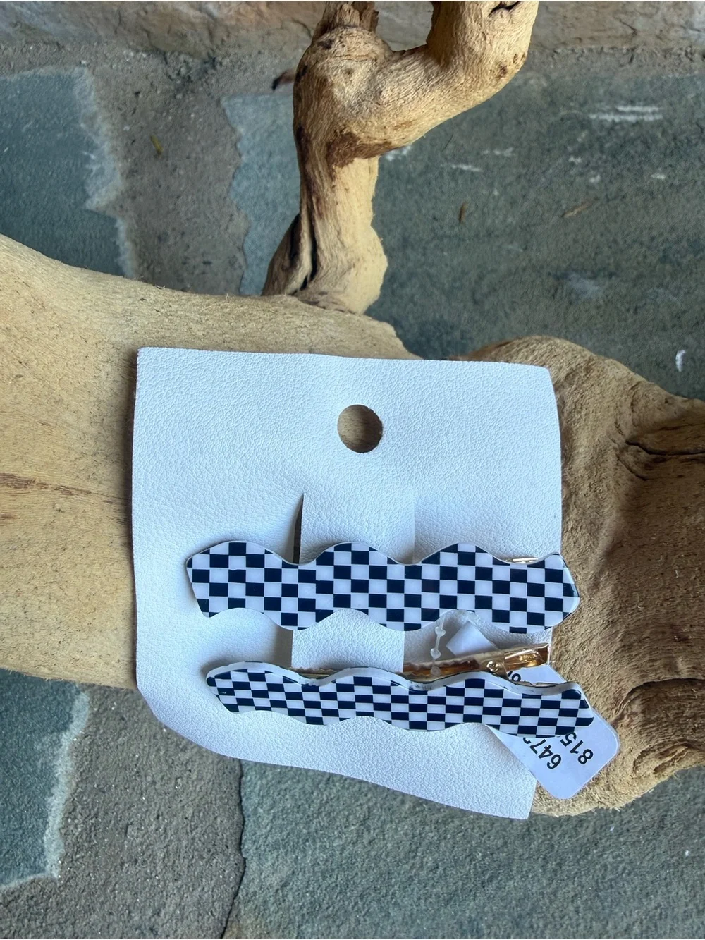 New🌟Free people-Wavy Checkerboard Hair Clips